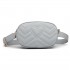 LH6834 - Miss Lulu Quilted Heart and Chevron Cross Body and Bum Bag - Grey